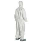 Disposable Heavy Duty  Breathable Coverall, Disposable Coverall is Hooded with Elastic Wrist and Ankles, L/XL, White supplier