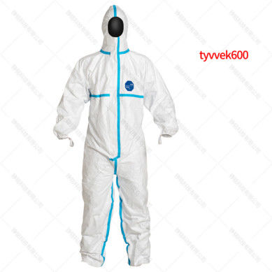 Disposable Coverall with Hood Protective Suit Factory Hospital Safety Clothing (White, 175/XL) supplier